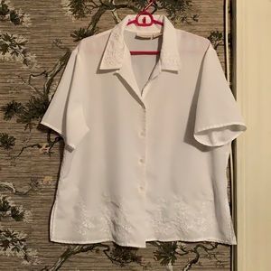 Short sleeved button up blouse